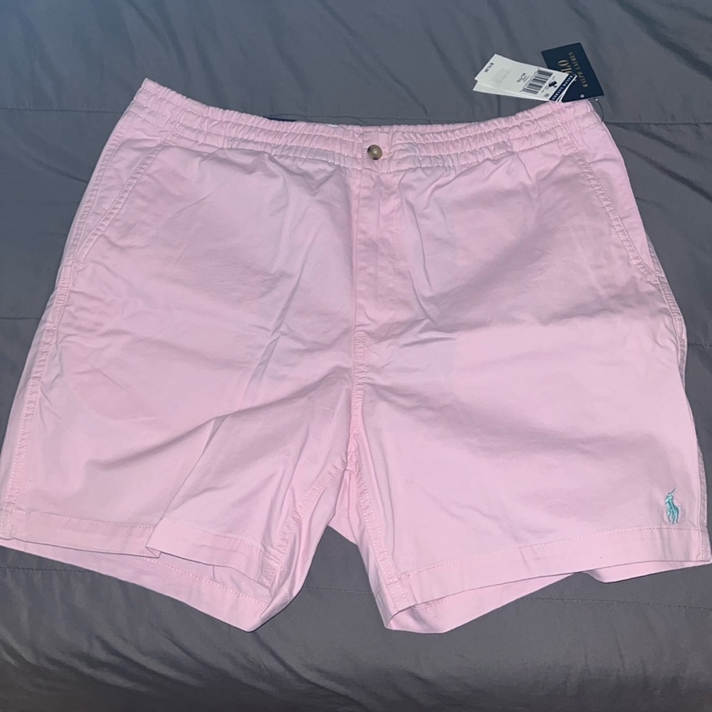 POLO RALPH LAUREN Men's Pink Classic Fit Elastic Waist Prepster 6" Chino Shorts